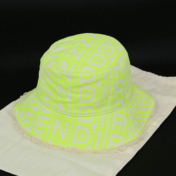 FENDI×MARC JACOBS Logo Bucket Hat #S Cotton Yellow Italy 64RL016 main image 12